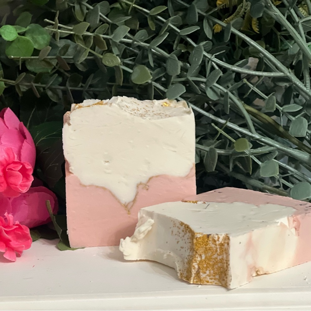 Pink and White Moisturizing Soap - Floral Scent